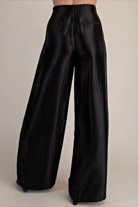 Glam - Wide Leg Tie High-waisted Pant