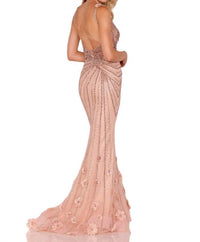 Terani Couture - SLEEVELESS FLORAL LACE GOWN