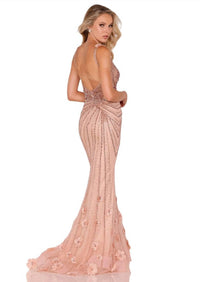 Terani Couture - SLEEVELESS FLORAL LACE GOWN