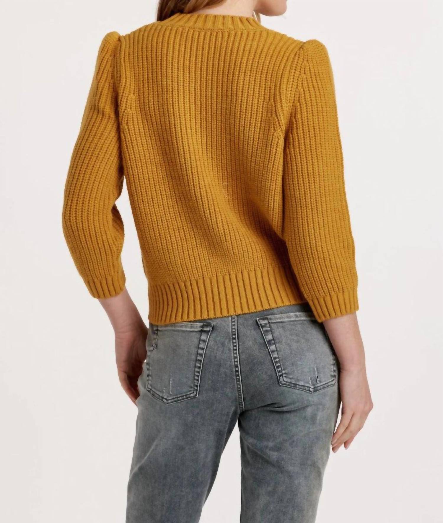 Another Love - Cable Knit Three Quarter Sleeve Sweater