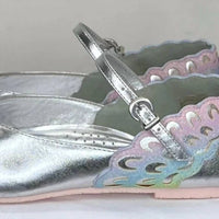 Sophia Webster Mini Girls Evangeline Butterfly Flats in silver - kids' shoe - alternate view