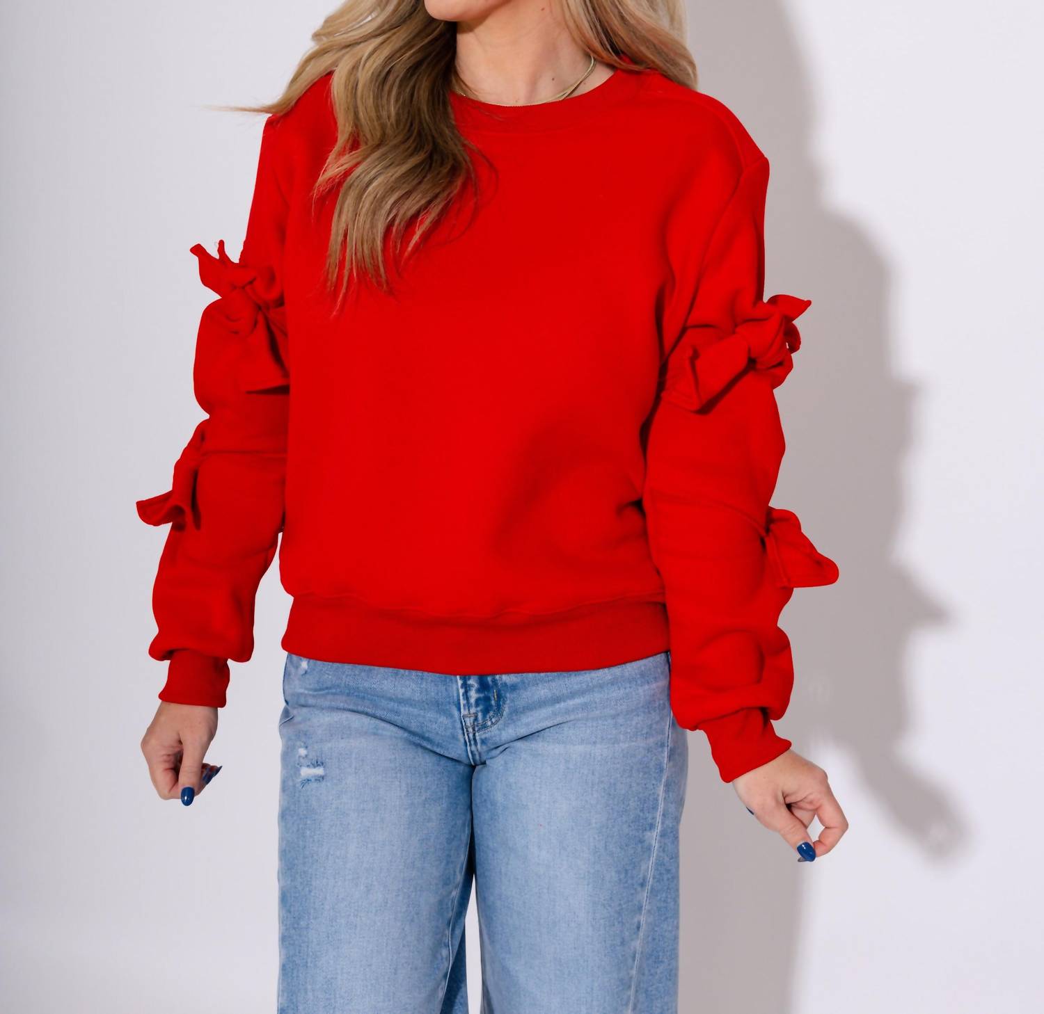 Brad & Rena - Put-Together Tie Sleeve Sweatshirt