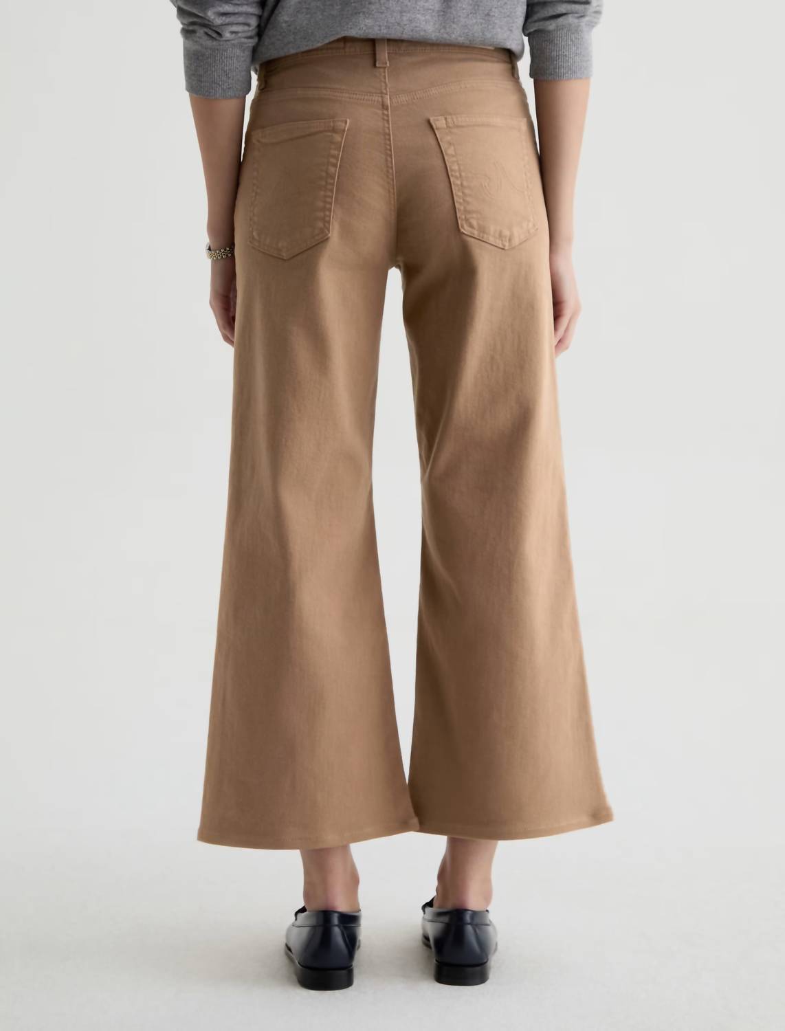 AGOLDE Saige Wide Leg Crop Jeans in melange stone - women's pants - view 4