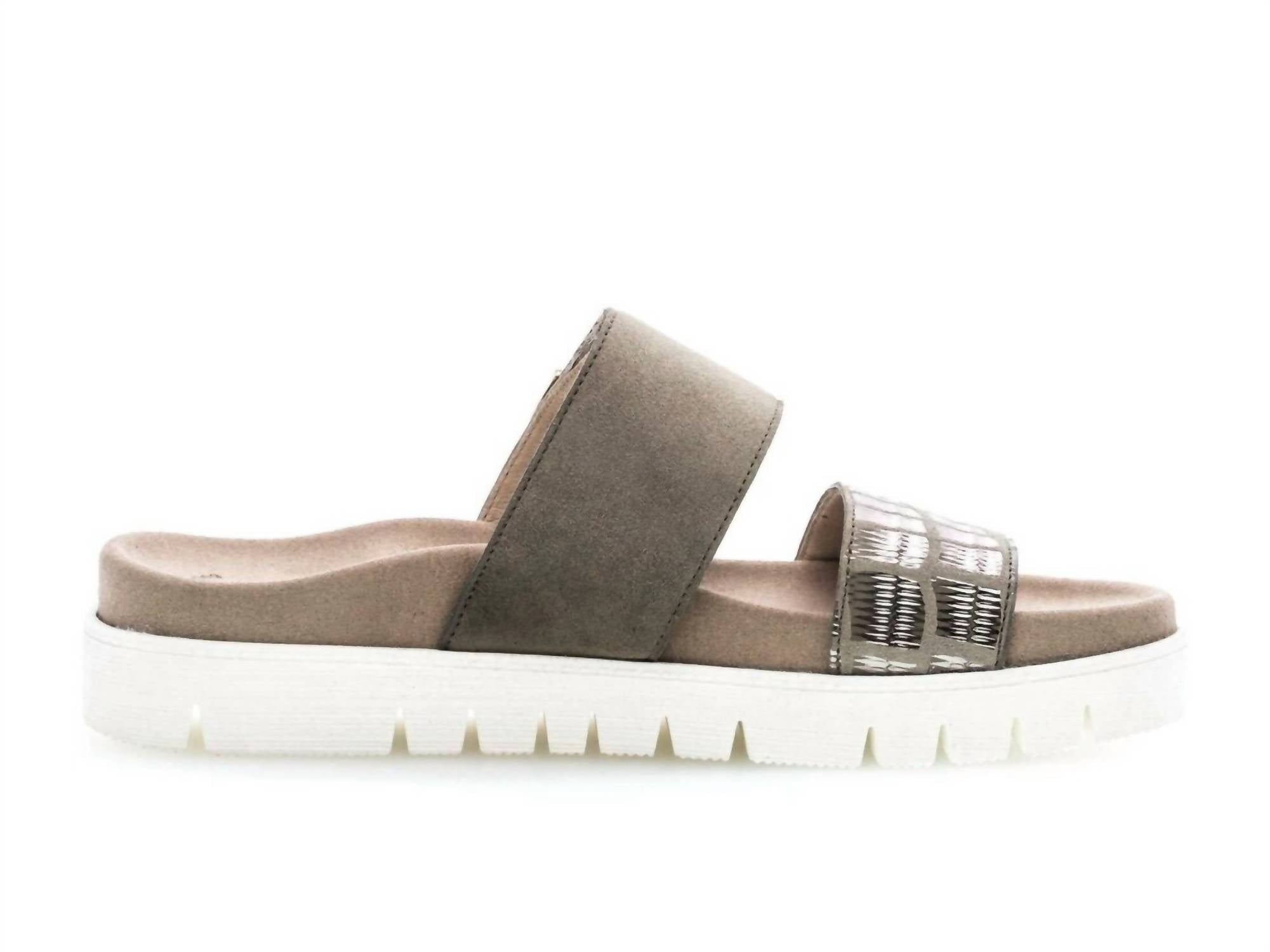 GABOR Women's Casual Platform Sandal in green suede - women's sandal