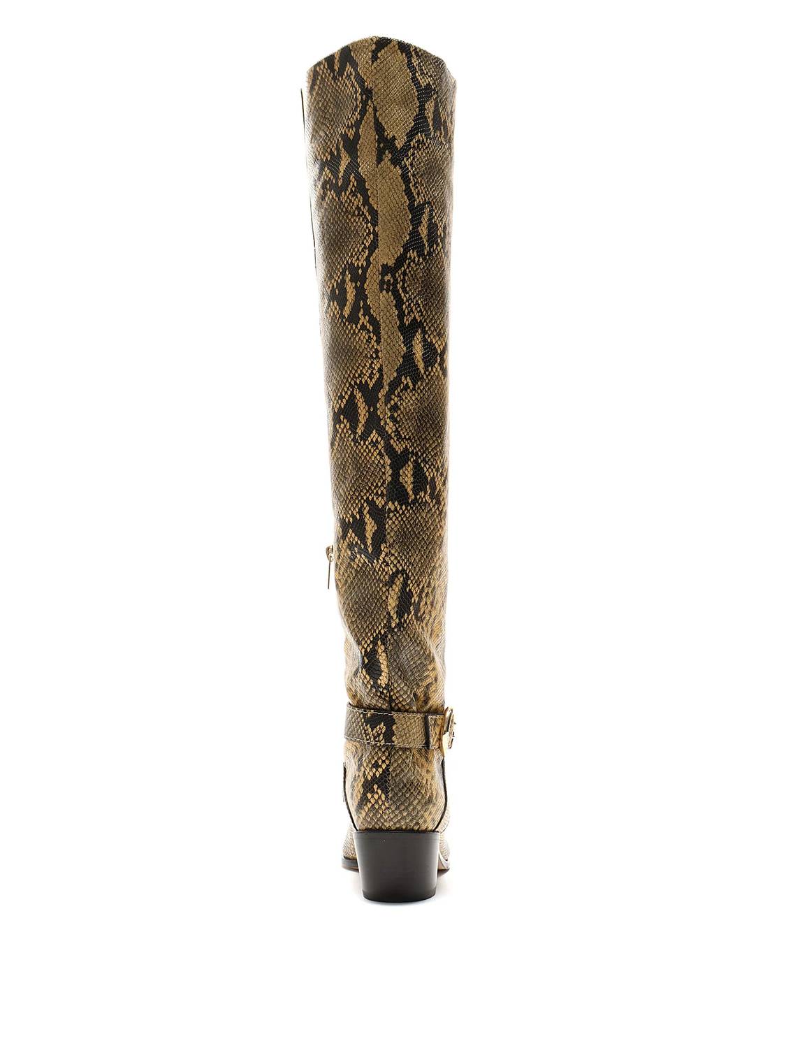 JIMMY CHOO Women's Beca 45mm Snake Print Boots in yellow - women's shoe - view 7