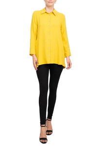 Counterparts - Women's Collared Sleeve Solid Button Down Shirt