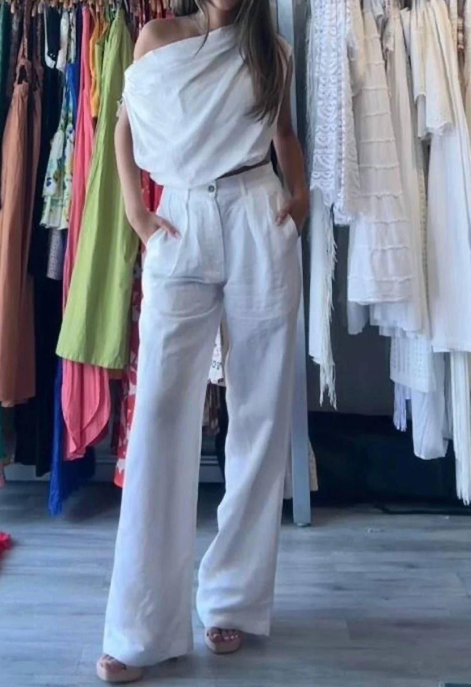 Elan - Wide Leg Pleated Pants