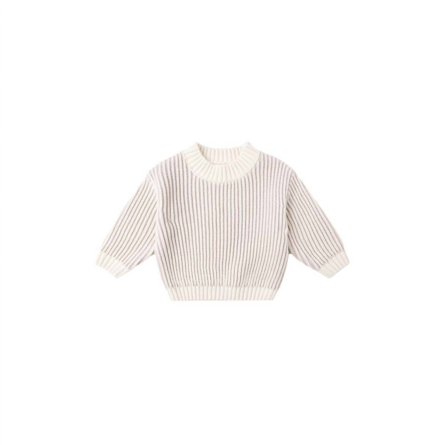 Quincy Mae Girl's Relaxed Knit Sweater in lilac - kids' sweater