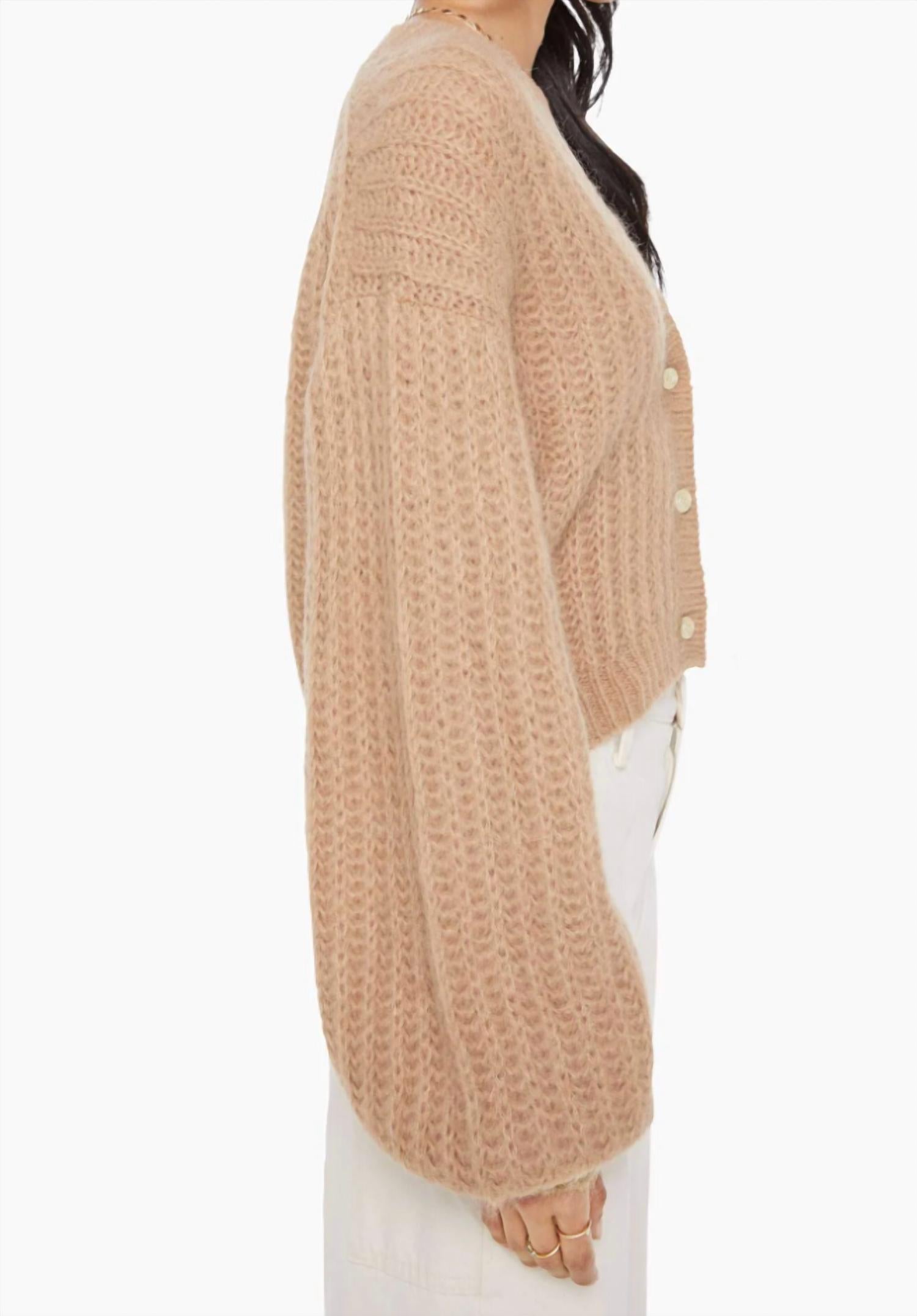 Mother - Puffy Sleeve Varsity Cardigan