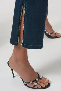 Joseph Ribkoff - Rhinestone Split Straight Jeans