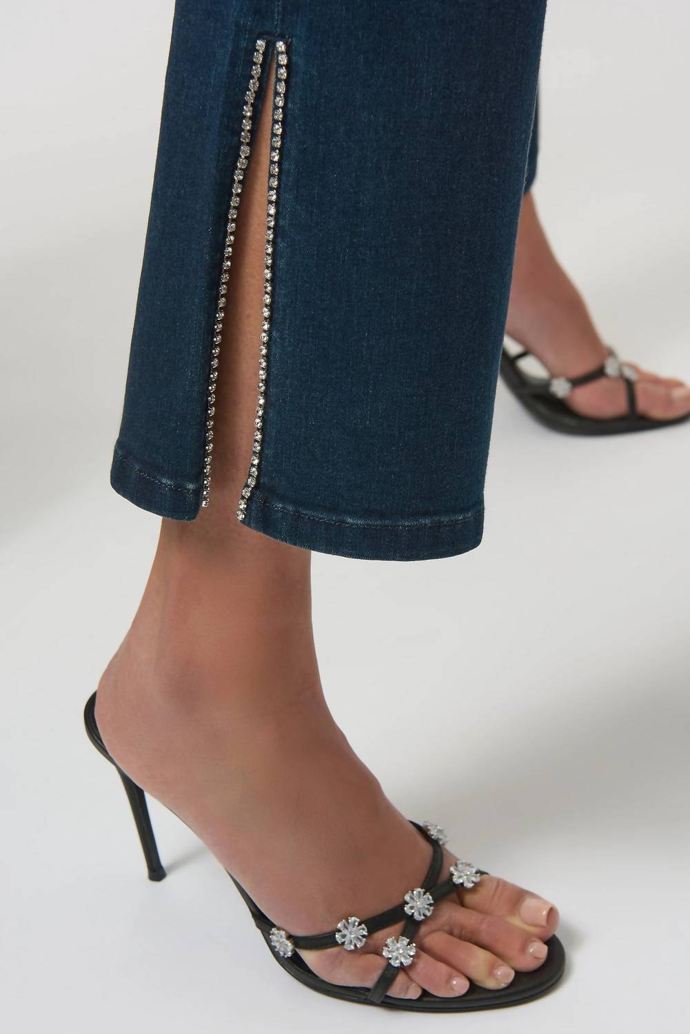 Joseph Ribkoff - Rhinestone Split Straight Jeans
