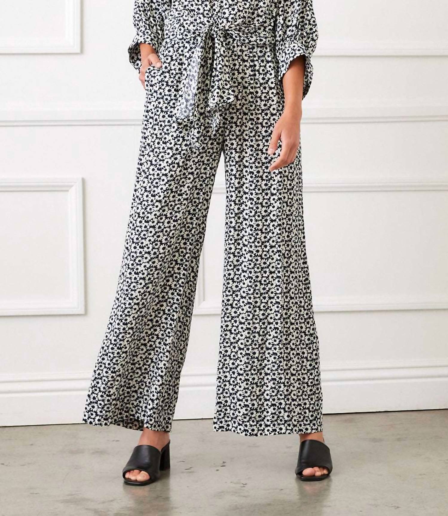 Karen Kane Wide-Leg Pants in daisy print - women's pants - view 4