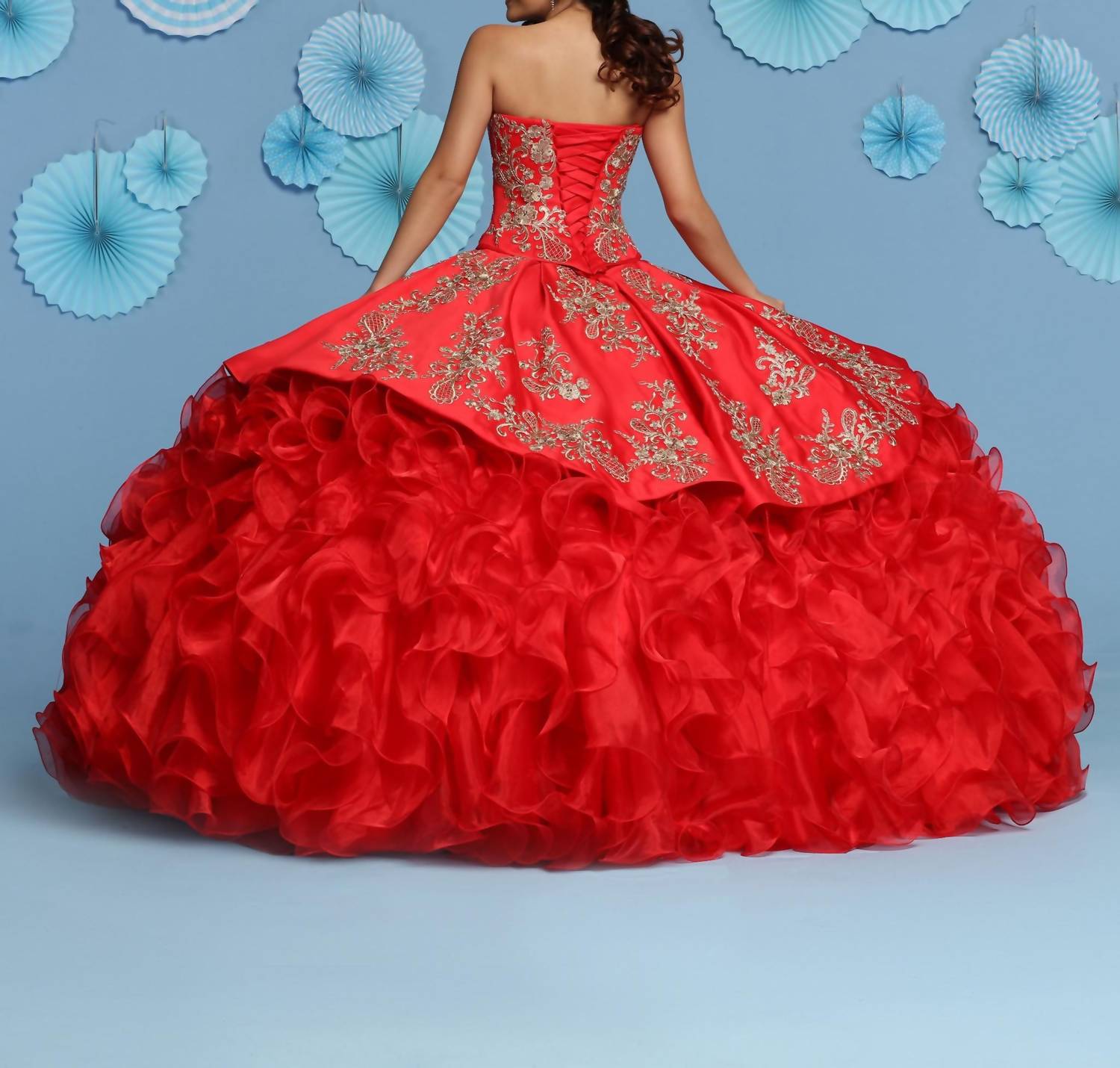 Davinci Bridal - Satin & Shimmer Organza Ball Gown