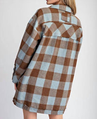 Ee:Some - Checker Print Button Down Shacket