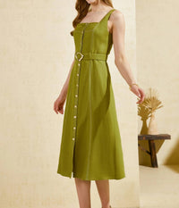 G.D.S. - Emily Linen Slip Midi Dress