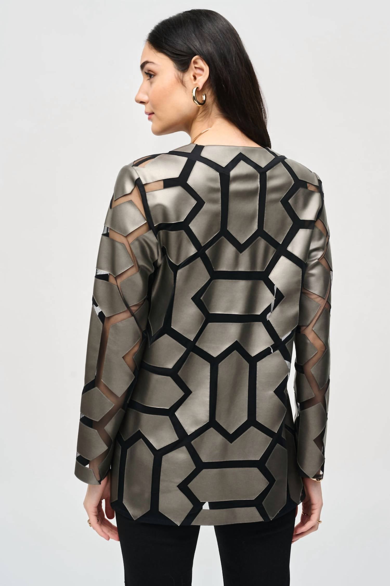 Joseph Ribkoff - Mesh Faux Leather Jacket