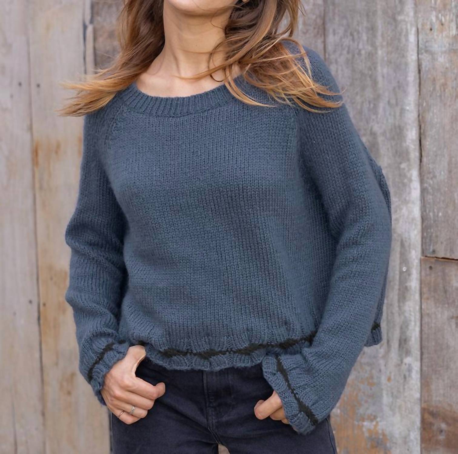 Wooden Ships - Canyon Tipped Raglan Crewneck Chunky Sweater