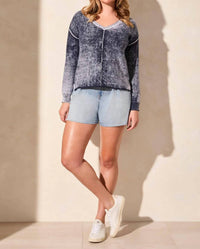 Tribal - Lightweight Cotton V-neck Sweater