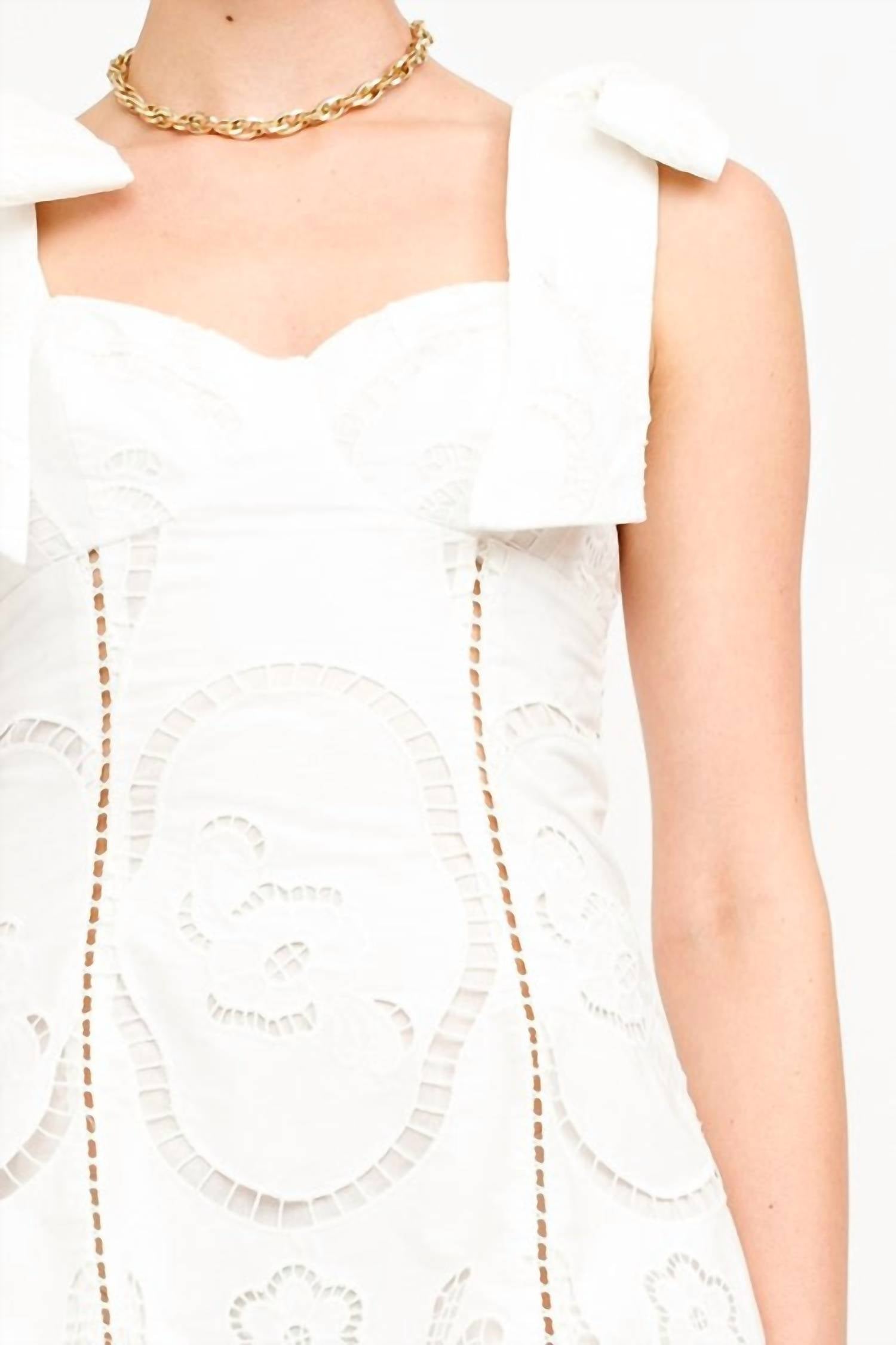 Sofie The Label - Cotton-poplin Embroidered Mini Dress