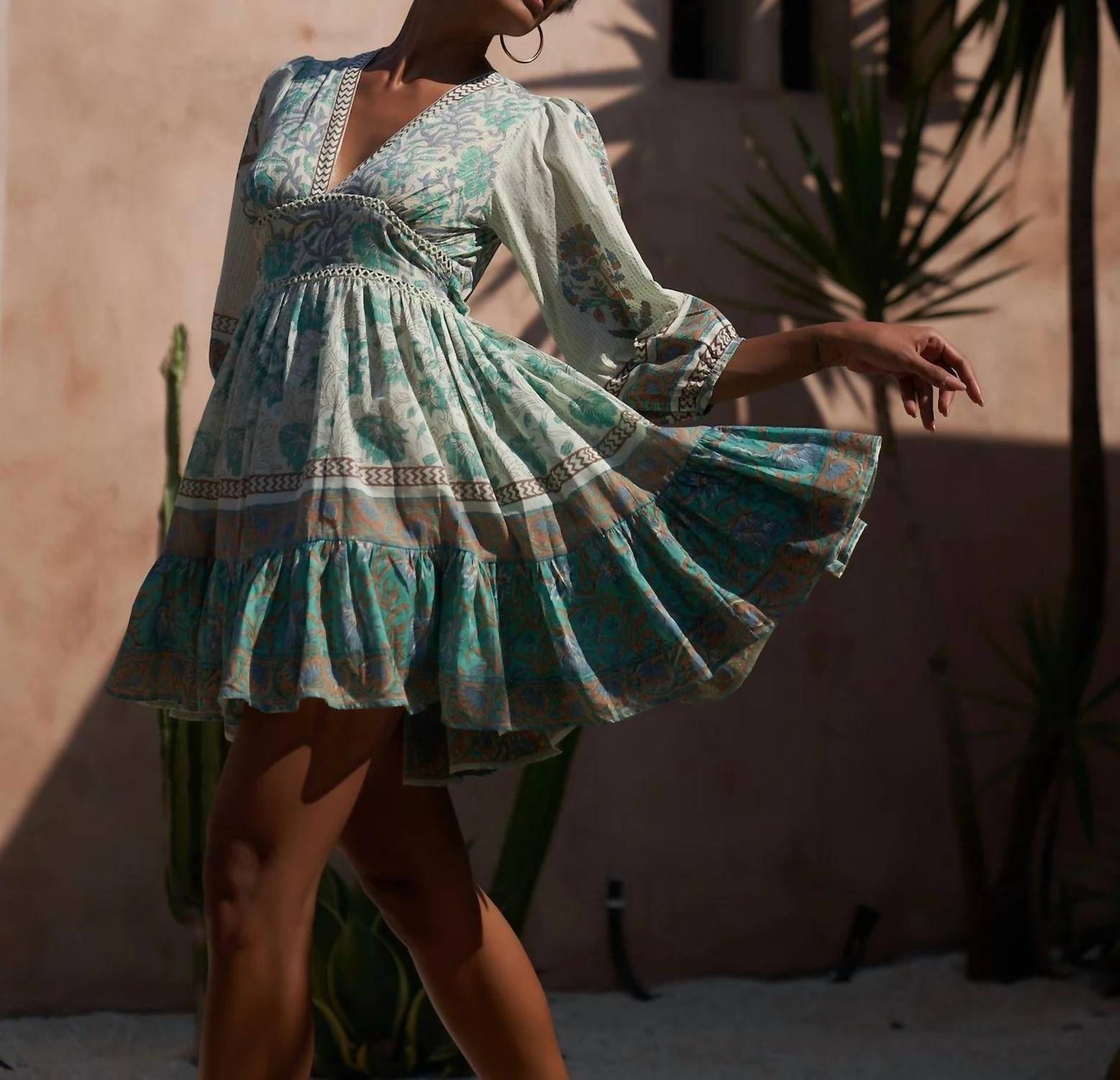 Mo Maya - Honeydew Mini Dress
