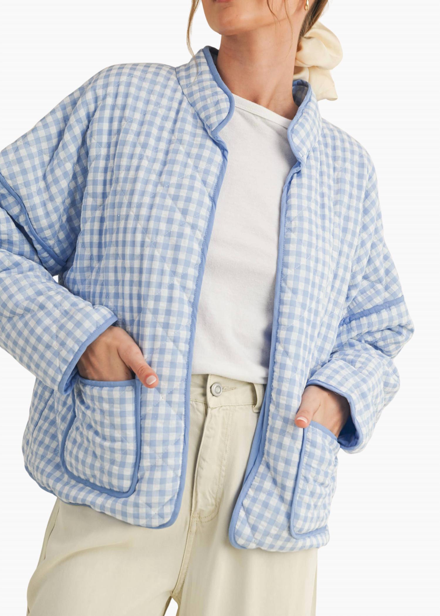 Cloud Ten - Macy Quilted Plaid Puff Jacket