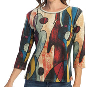 Jess & Jane - Tam Tam Printed Cotton Top - Plus