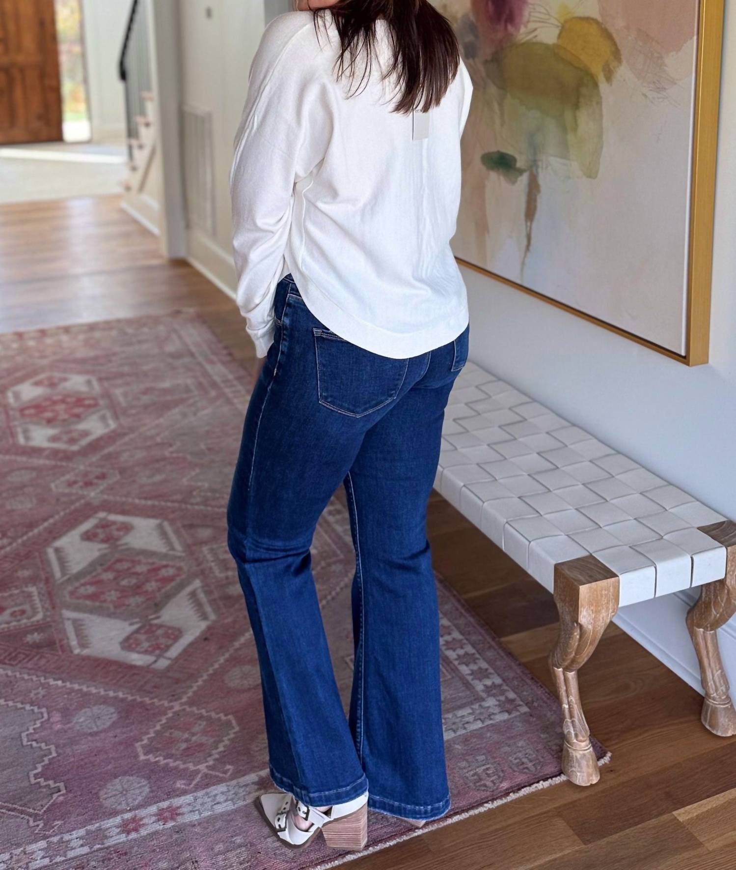 ee:some Whisper Long Sleeve Sweater in off white - women's sweater - alternate view
