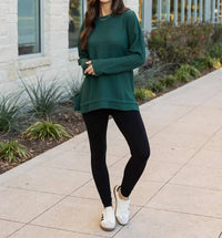 Grace And Lace - Slouchy Waffle Pullover Top