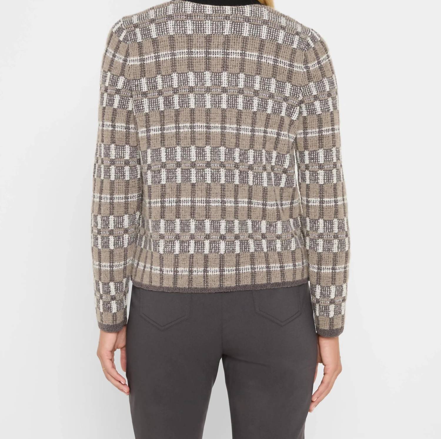 Nic + Zoe - Grayson Grid Mix Sweater Cardigan