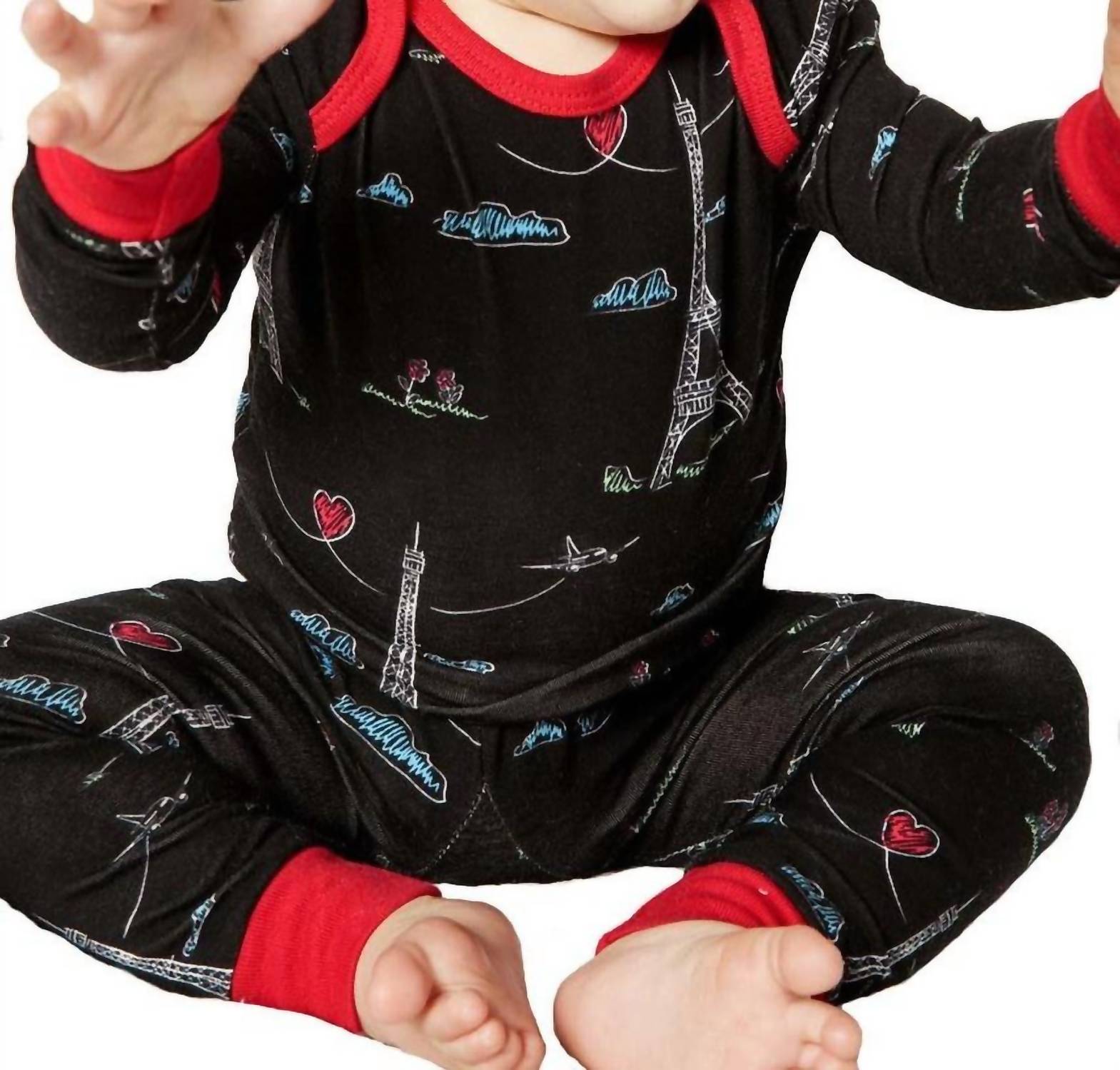 Kid's Sketched Eiffel Stretch "Boo Boo" PJ Set