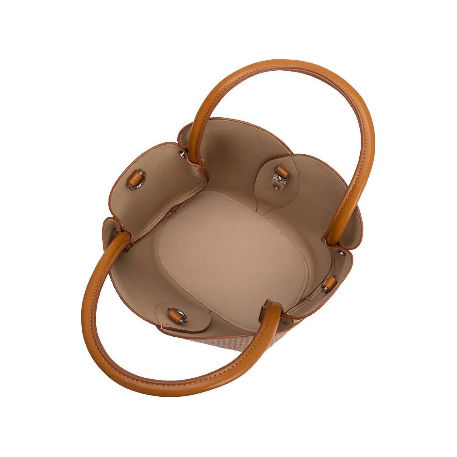 Melie Bianco - Women's Tulip Raffia Embossed Recycled Top Handle Bag