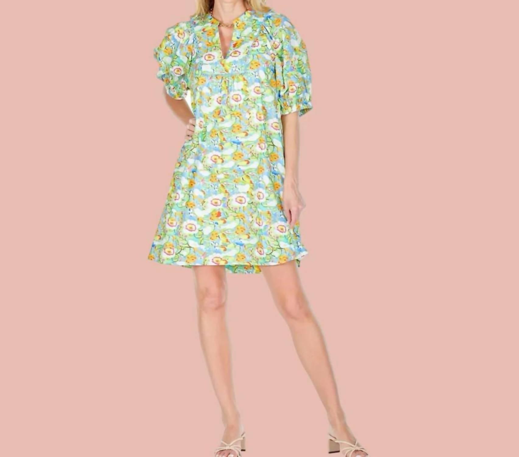 Joy Joy - Mango Blossom Front Yoke Trim Dress