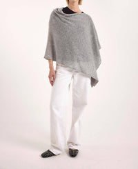 Brodie Cashmere Snuggle Cashmere Poncho in flint - women's sweater