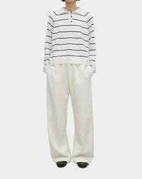 Cordera - Merino Wool Striped Polo Top