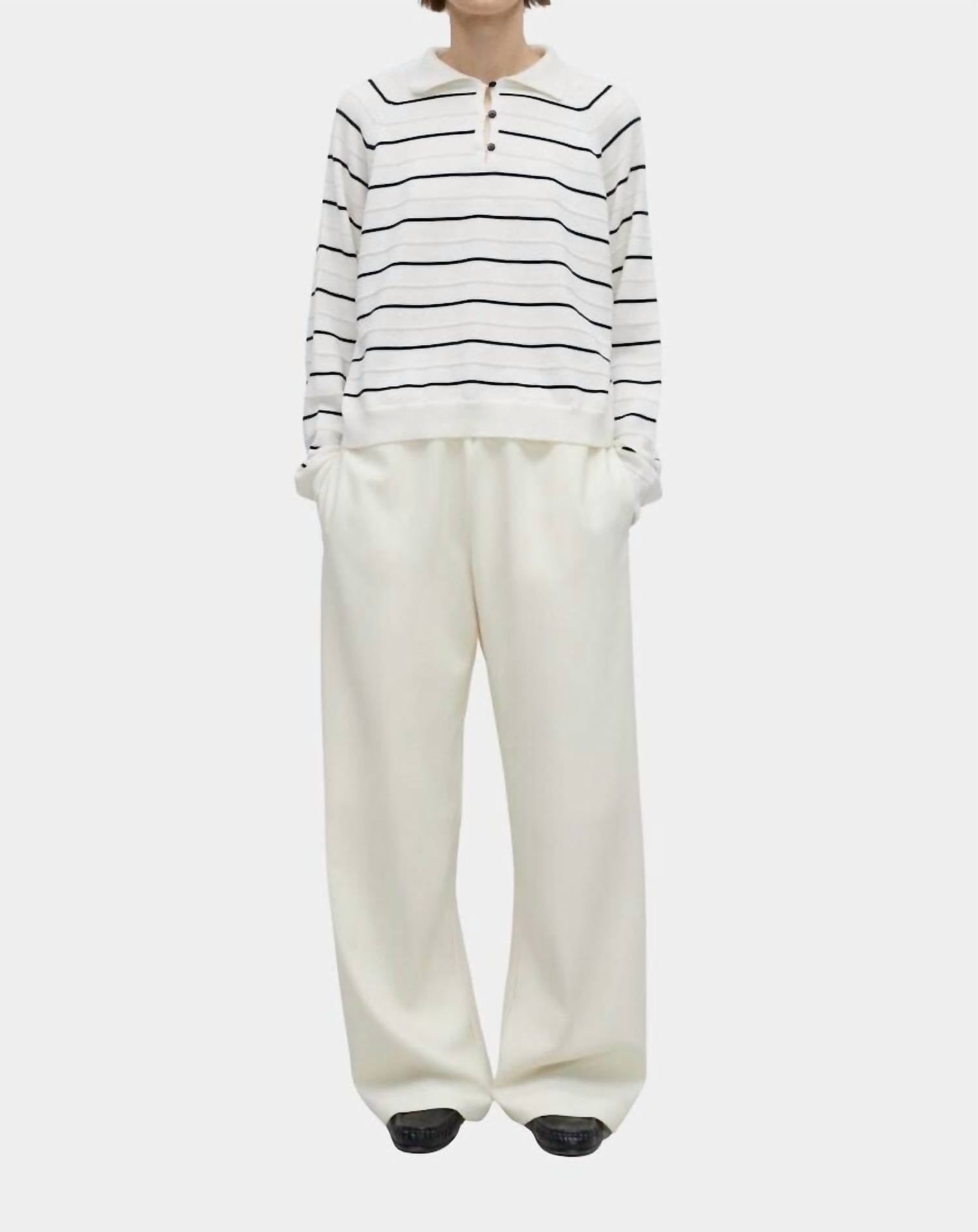 Cordera - Merino Wool Striped Polo Top