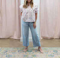 Karlie - French Floral Novelty Collar Top