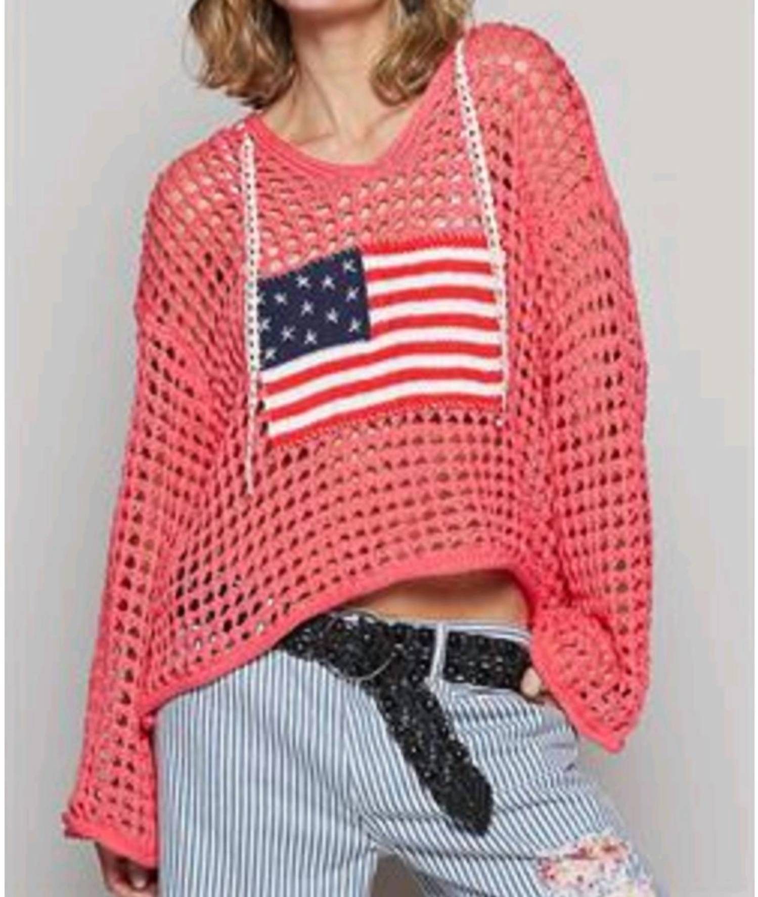 Pol - Style And America Crochet Sweater