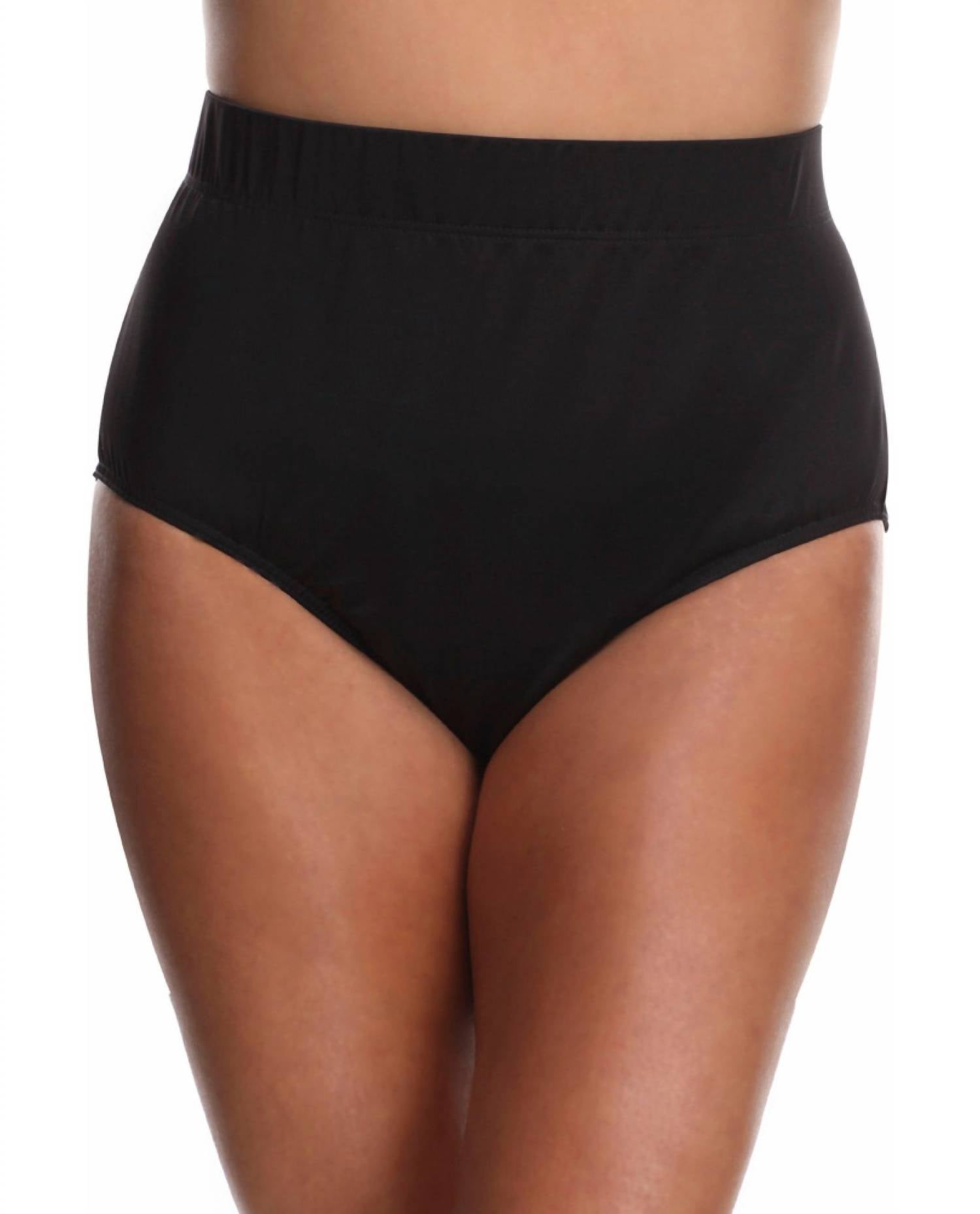 Miraclesuit Solid Brief Swim Bottom - Plus in black - women's swimwear