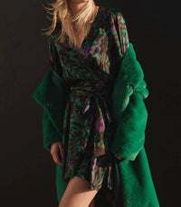 Velvet By Graham & Spencer - Bridget Printed Satin Wrap Dress