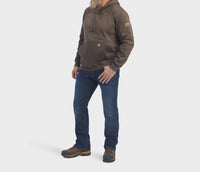 ARIAT Rebar Workman Canvas Hoodie in brown - men's shirt - detail view