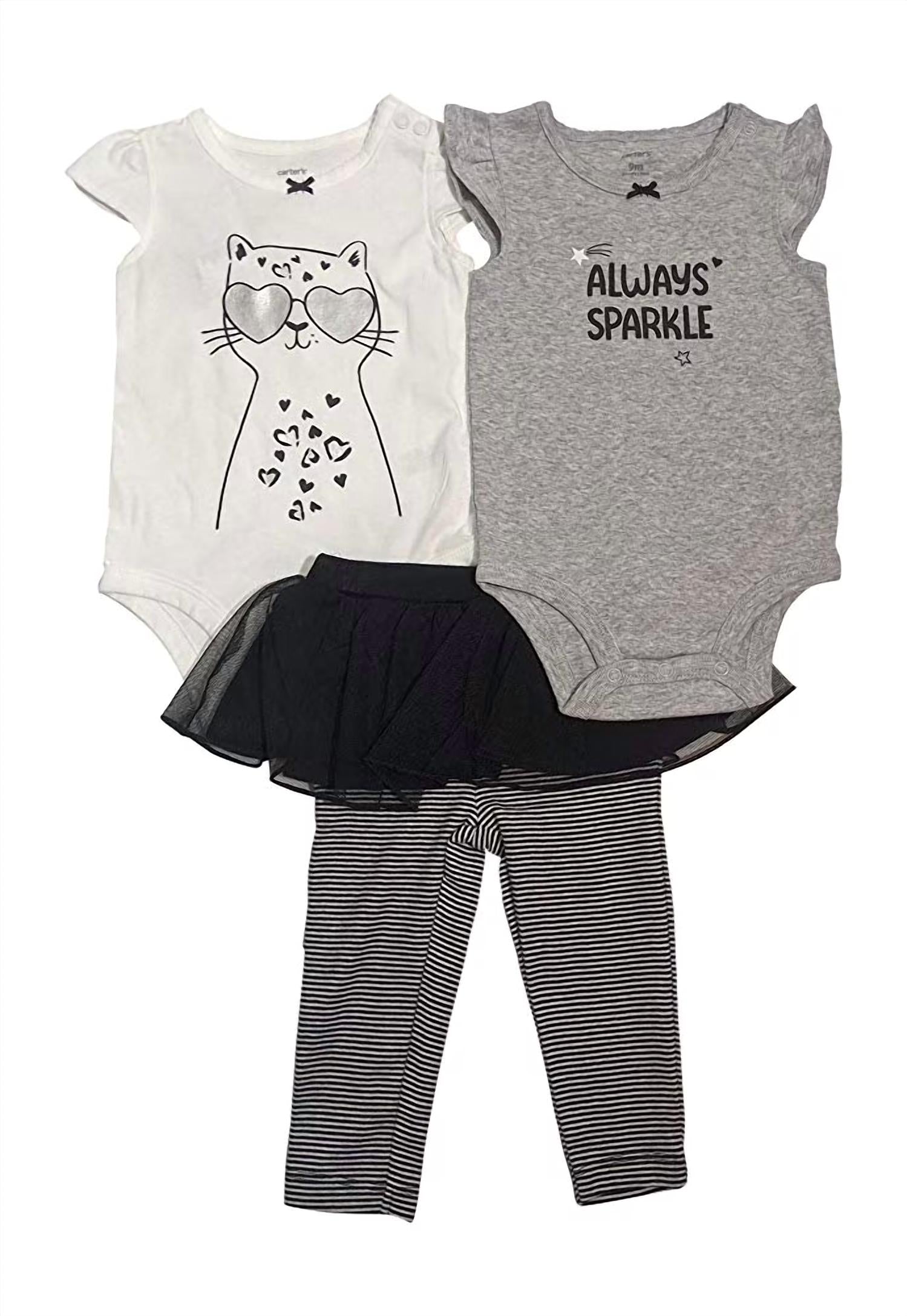 Carter'S - Infant Girls Layette Set Bodysuit And Leggings 3 Piece Set