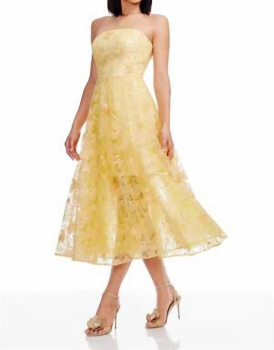 Dress The Population - Kailyn Butterfly Lace Strapless Midi Dress