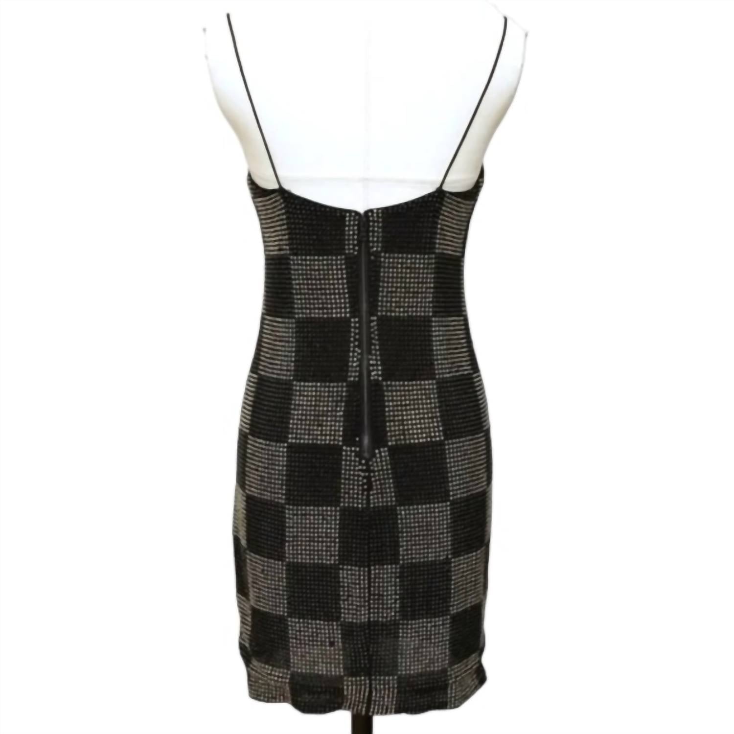 Alice + Olivia - Nelle Embellished Checkerboard Mini Dress