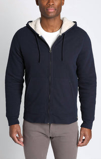 Jachs New York - Recycled Jacquard Sherpa Lined Full Zip Hoodie