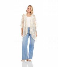 Karen Kane - Faris Floral Embroidered Open Front Jacket Kimono
