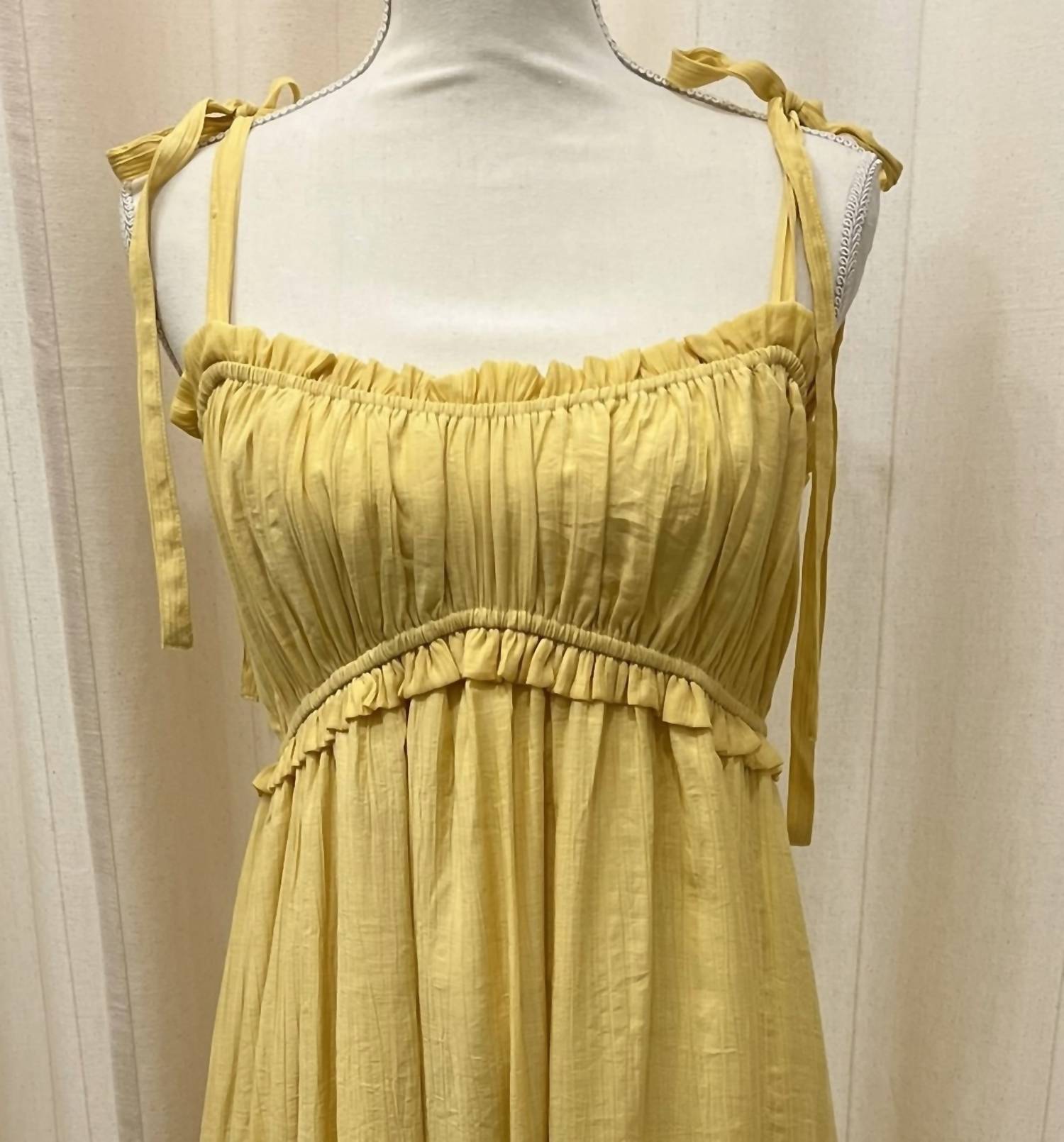 &Merci - Women's Pleated Ruffled Maxi Dress