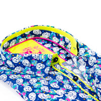 Eight X - Men's Skulls And Roses Button Down Print Shirt