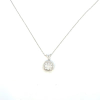 Aamiaa - 0.61 Carat Natural Diamond Cushion Halo Cluster Pendant