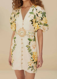 Farm Rio - Gardenia Cascade Dress