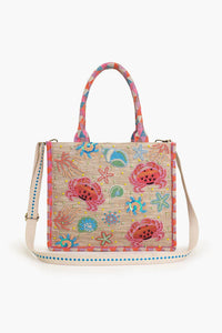 America & Beyond - Crab Shell Embelished Tote Bag